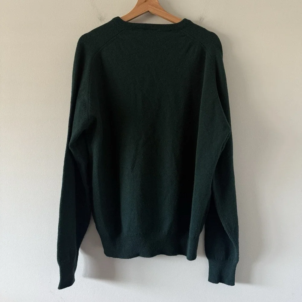 Vintage Lands' End Lambs Wool Sweater Mens XL Fisherman Coastal Made In England